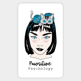 pawsitive psychology cat psychology woman drawing Magnet